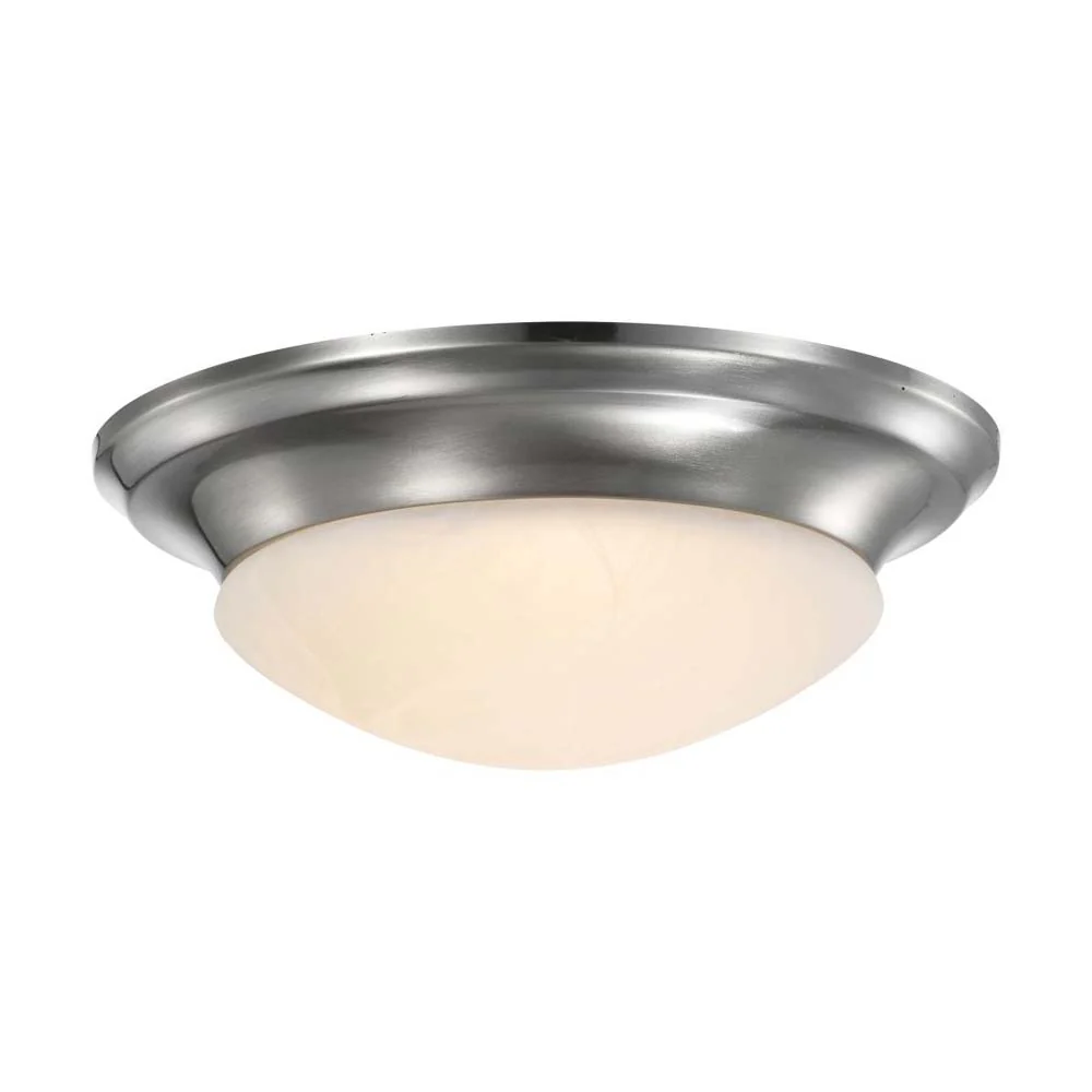 19w 11-in LED Twist & Lock Flush Mount Fixture Brushed Nickel Frosted Glass - Image 2