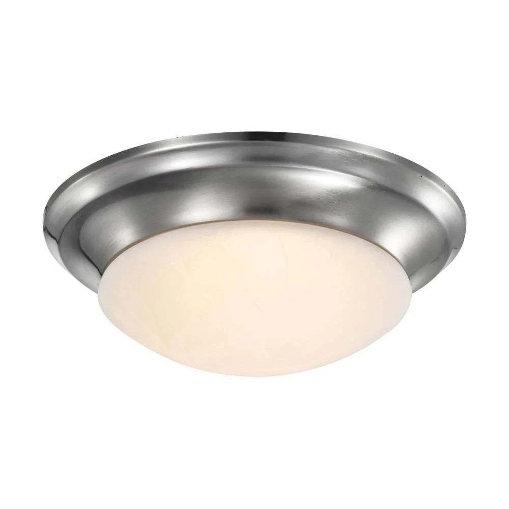 19w 11-in LED Twist & Lock Flush Mount Fixture Brushed Nickel Frosted Glass - Image 4