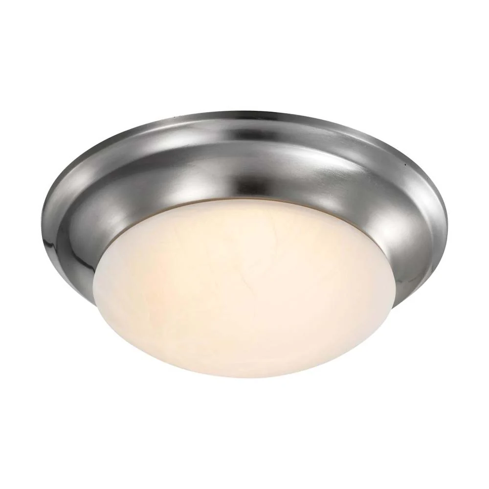 19w 11-in LED Twist & Lock Flush Mount Fixture Brushed Nickel Frosted Glass - Image 6
