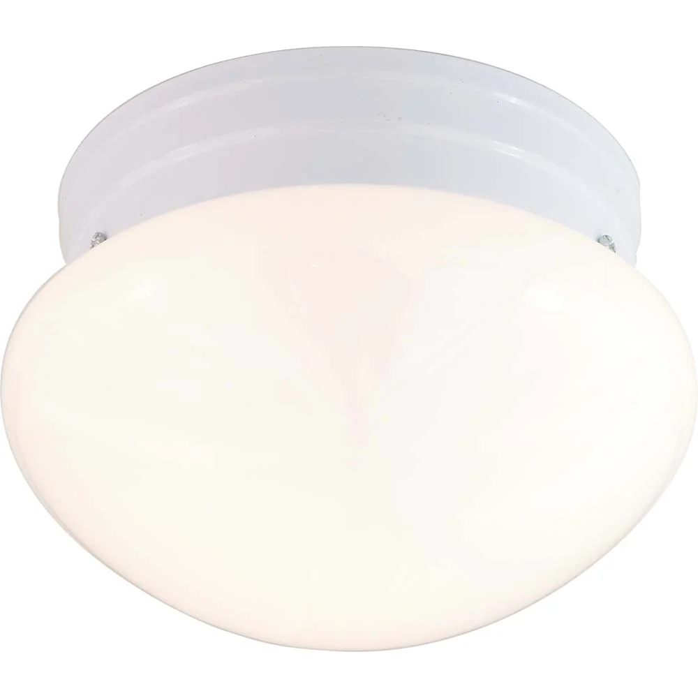 Nuvo 2-Light 10" Ceiling Light w/ White Mushroom Glass in White Finish