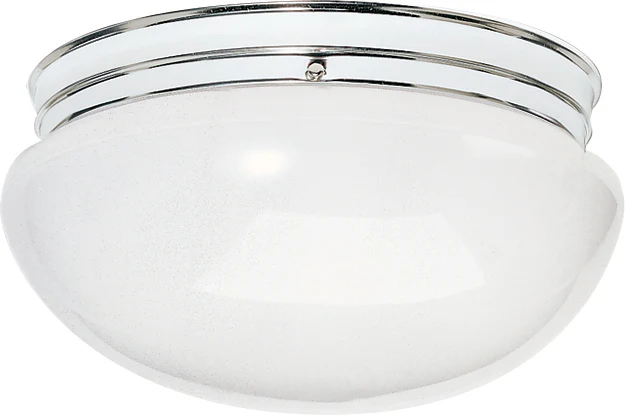 Nuvo 2-Light 12" Flush Mount Large White Mushroom in Polished Chrome Finish