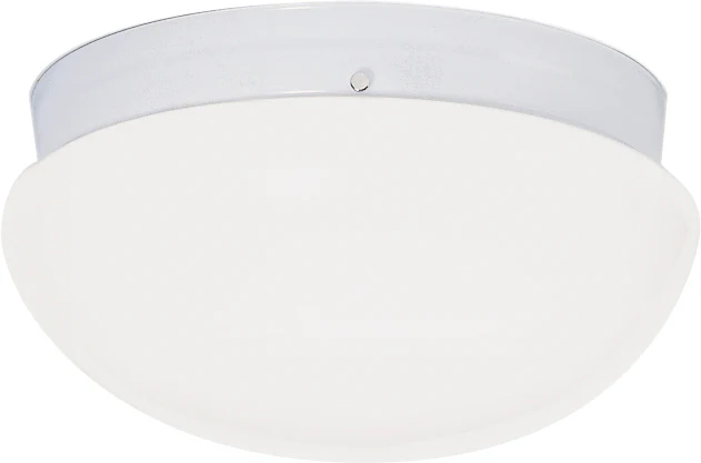 Nuvo 2-Light 12" Flush Mount Large White Mushroom Glass in White Finish