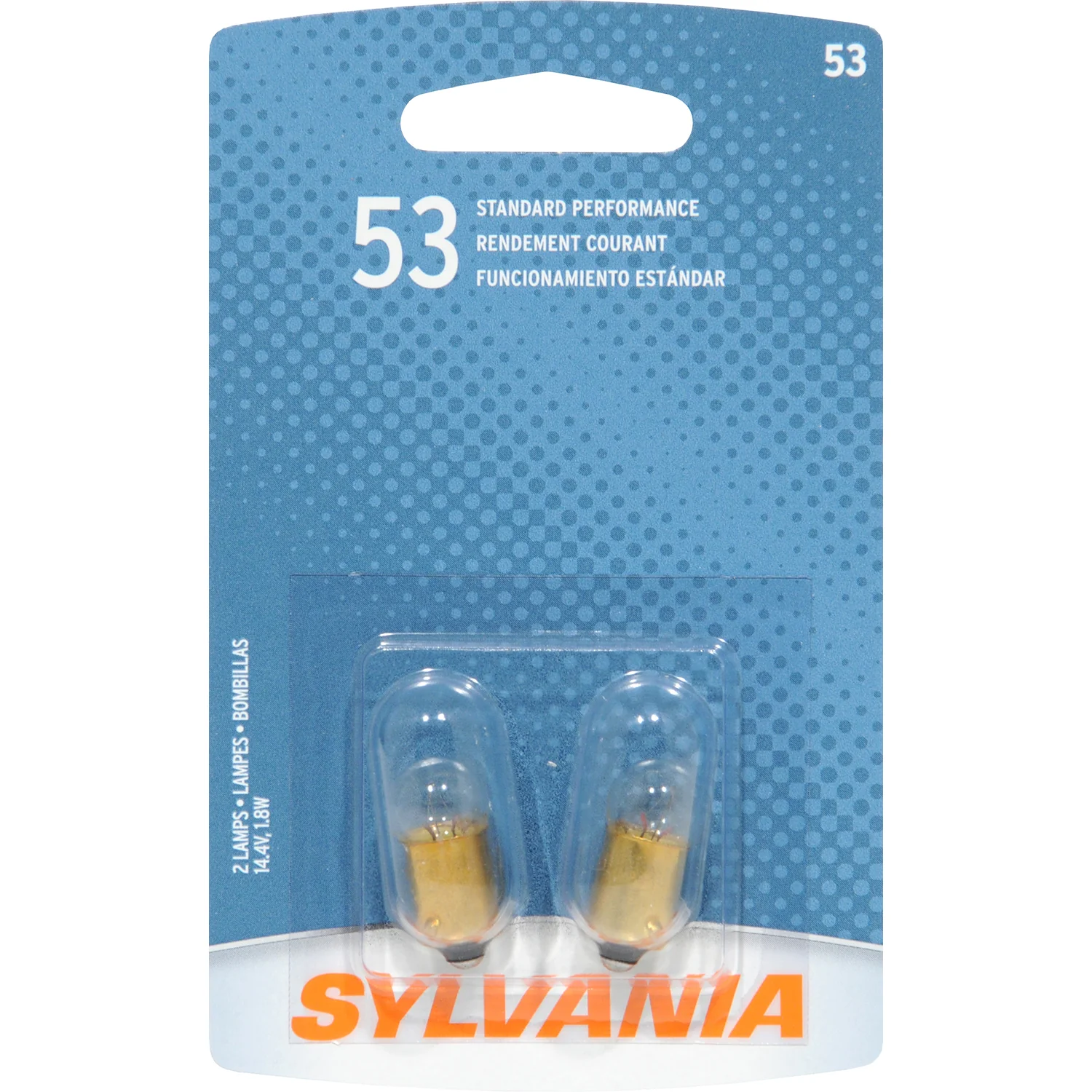 2-PK SYLVANIA 53 Standard Automotive Light Bulb