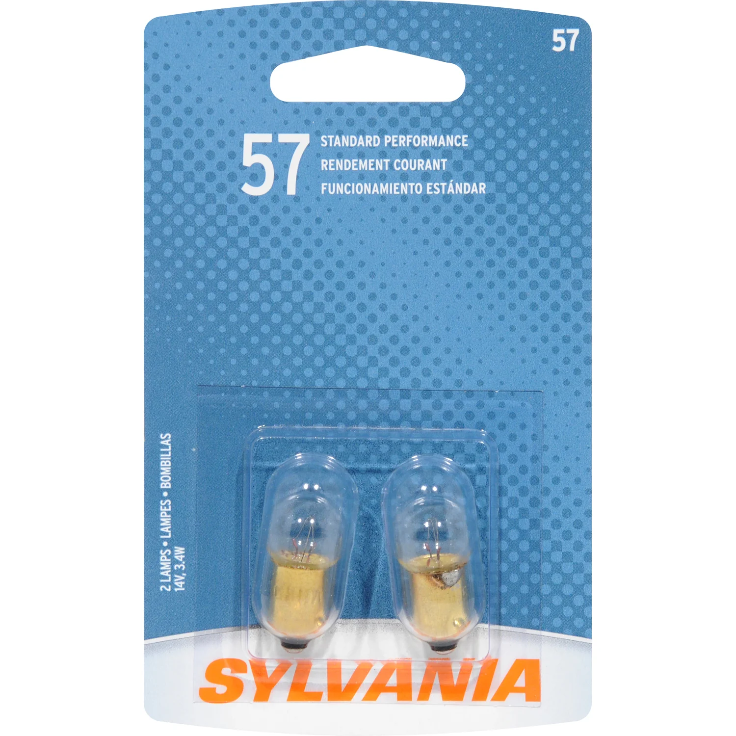2-PK SYLVANIA 57 Standard Automotive Light Bulb