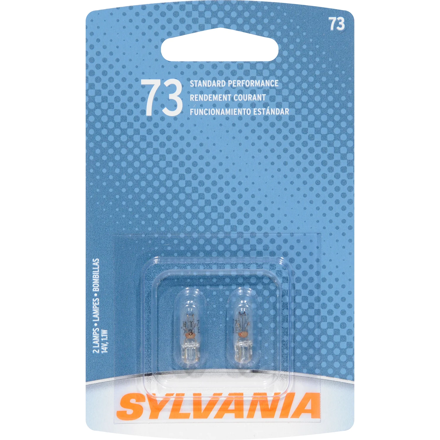 2-PK SYLVANIA 73 Standard Automotive Light Bulb