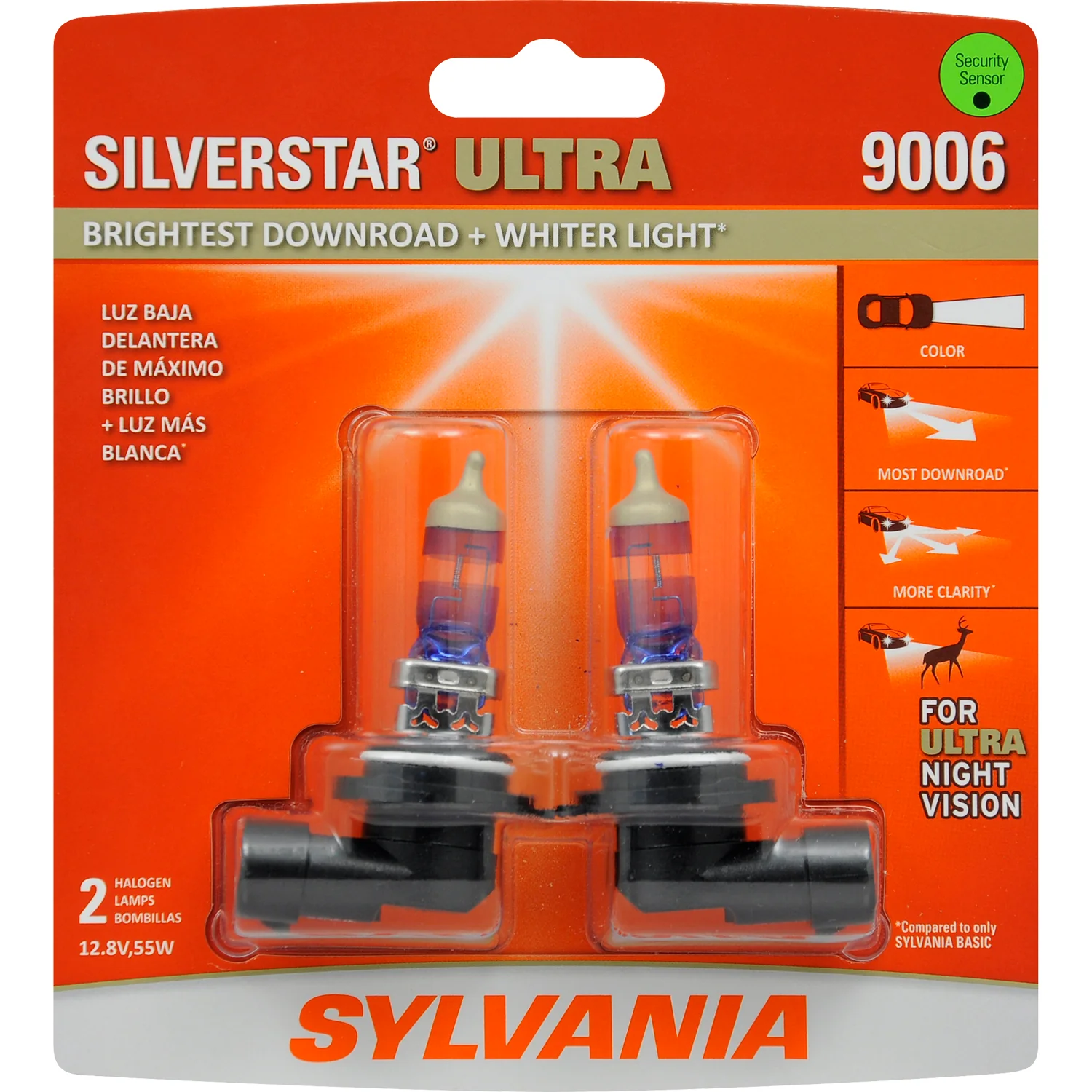2-PK SYLVANIA 9006 SilverStar Ultra High Performance Halogen Headlight Bulb