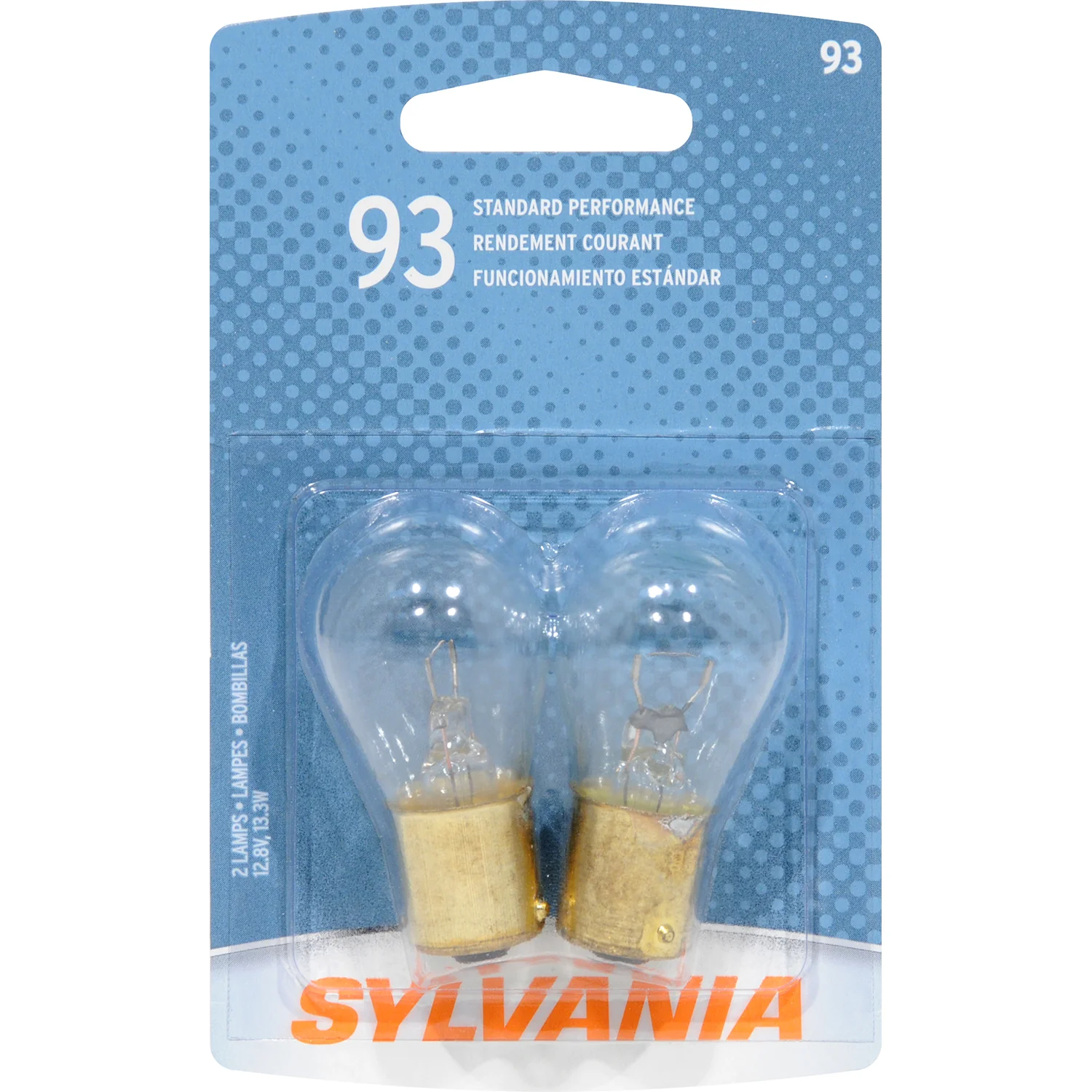 2-PK SYLVANIA 93 Standard Automotive Light Bulb