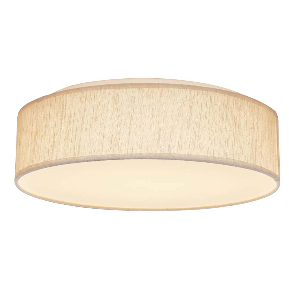 20w 15-in Tunable Beige Fabric Drum LED Decor Flush Mount Acrylic Diffuser - Image 6