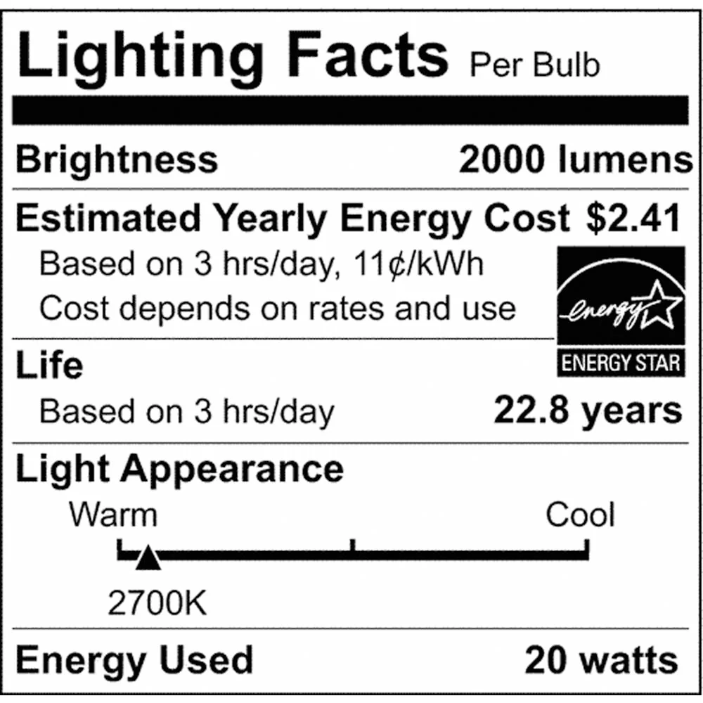 20W A21 LED 2700K Medium base 220 deg. Beam Angle 120-277v - Image 4