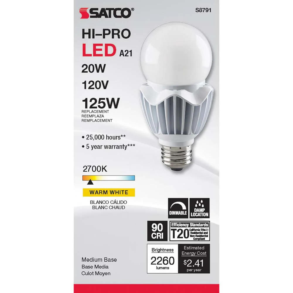 20W LED A21 High lumen output 2700K Dimmable E26 Medium base 120v - Image 3