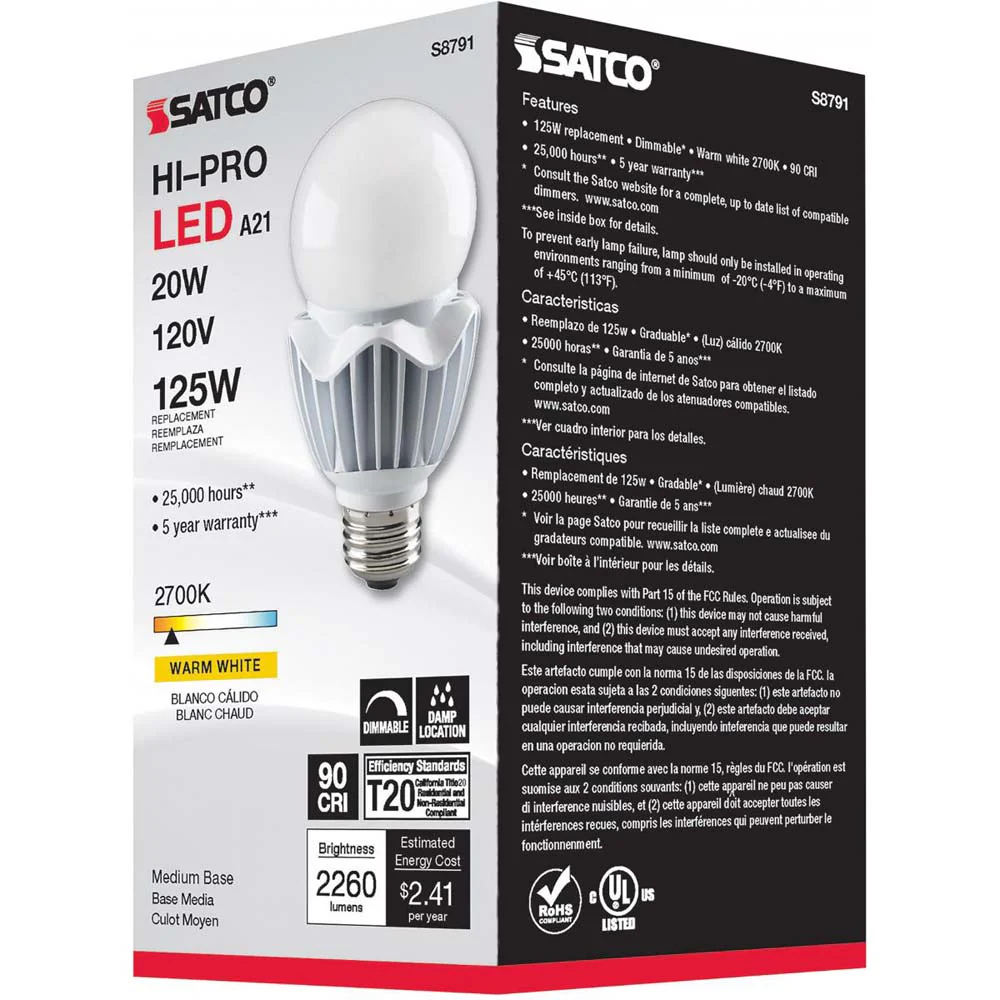 20W LED A21 High lumen output 2700K Dimmable E26 Medium base 120v - Image 6