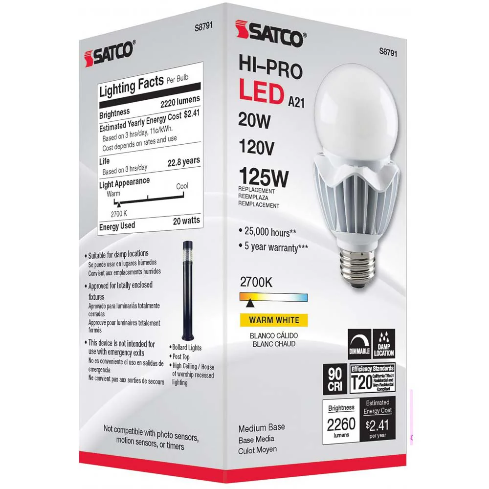 20W LED A21 High lumen output 2700K Dimmable E26 Medium base 120v - Image 7