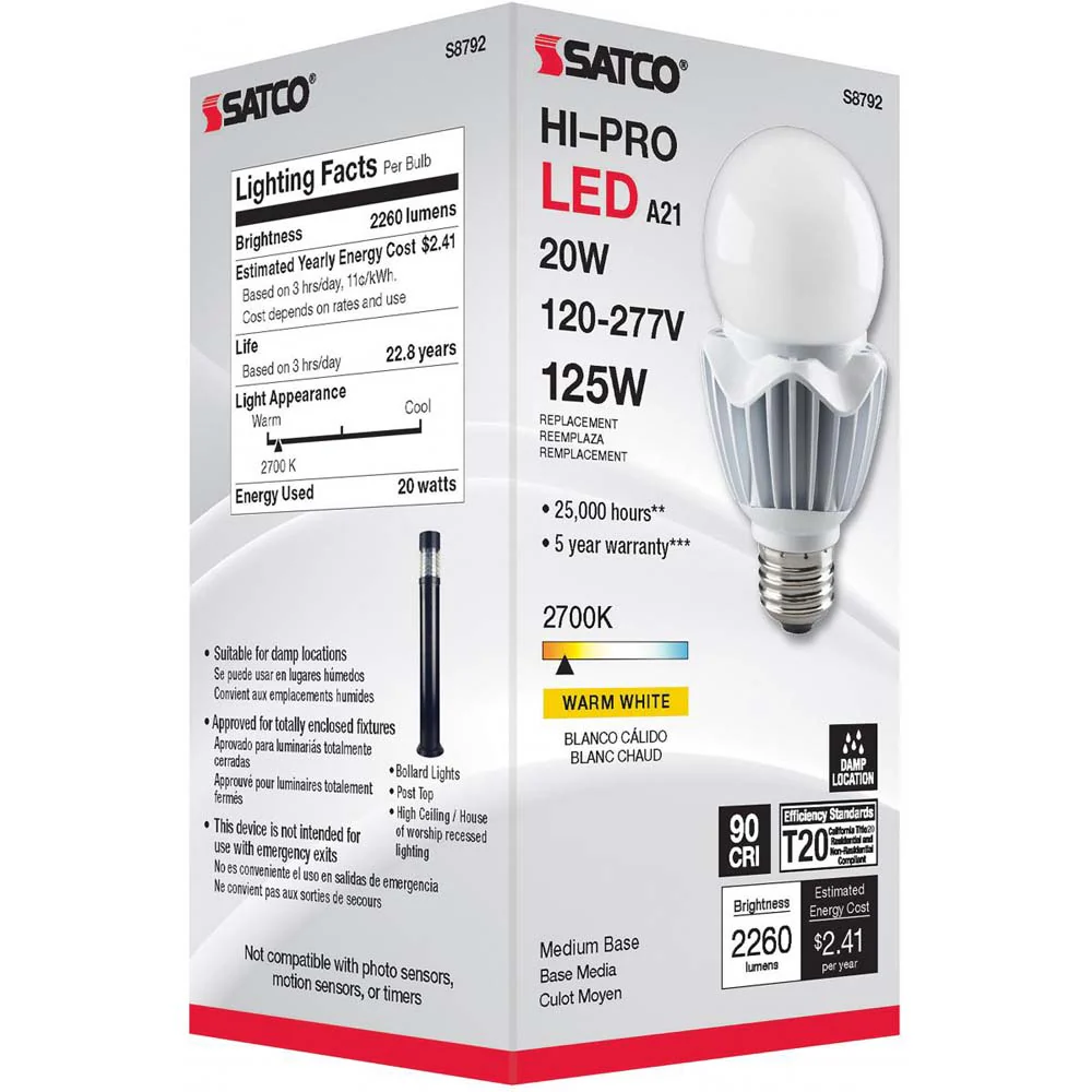 20W LED A21 High lumen output 2700K E26 Medium base 120-277v - Image 7
