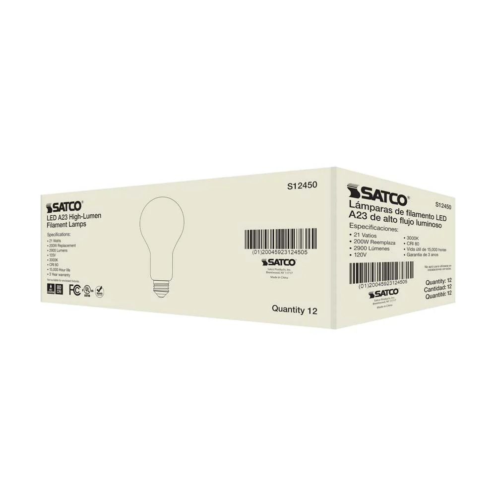21W A23 LED Frost Finish Medium base Soft White 3000K 120v - 200W equiv - Image 8