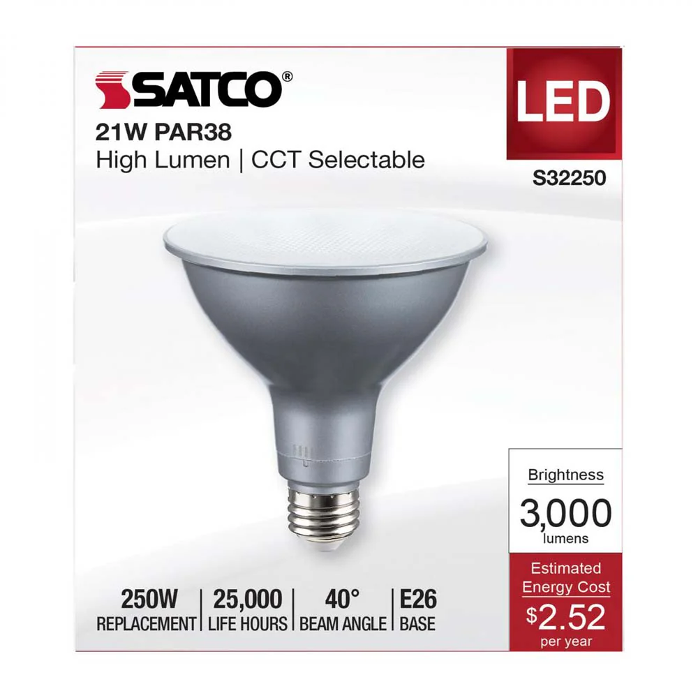 21w PAR38 High Lumen LED Long Neck CCT Selectable E26 Base 120v - 250w equiv - Image 3