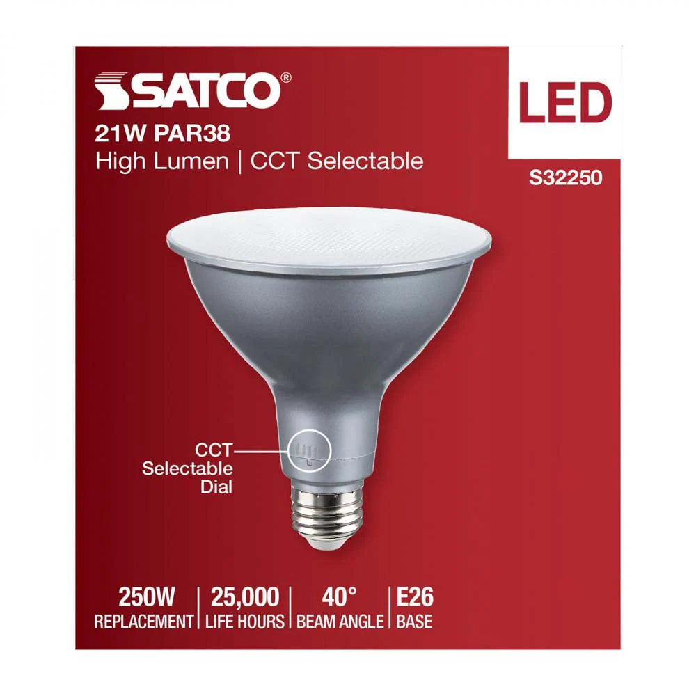 21w PAR38 High Lumen LED Long Neck CCT Selectable E26 Base 120v - 250w equiv - Image 4