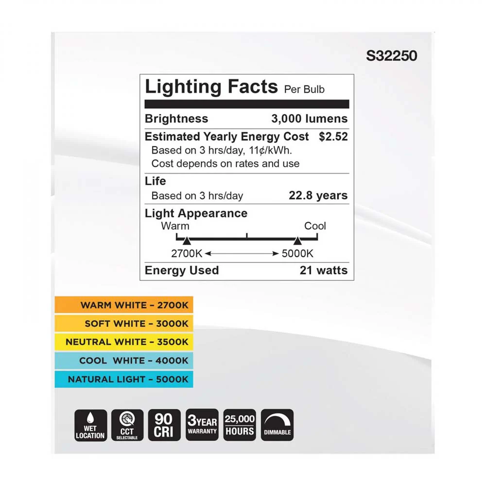 21w PAR38 High Lumen LED Long Neck CCT Selectable E26 Base 120v - 250w equiv - Image 5