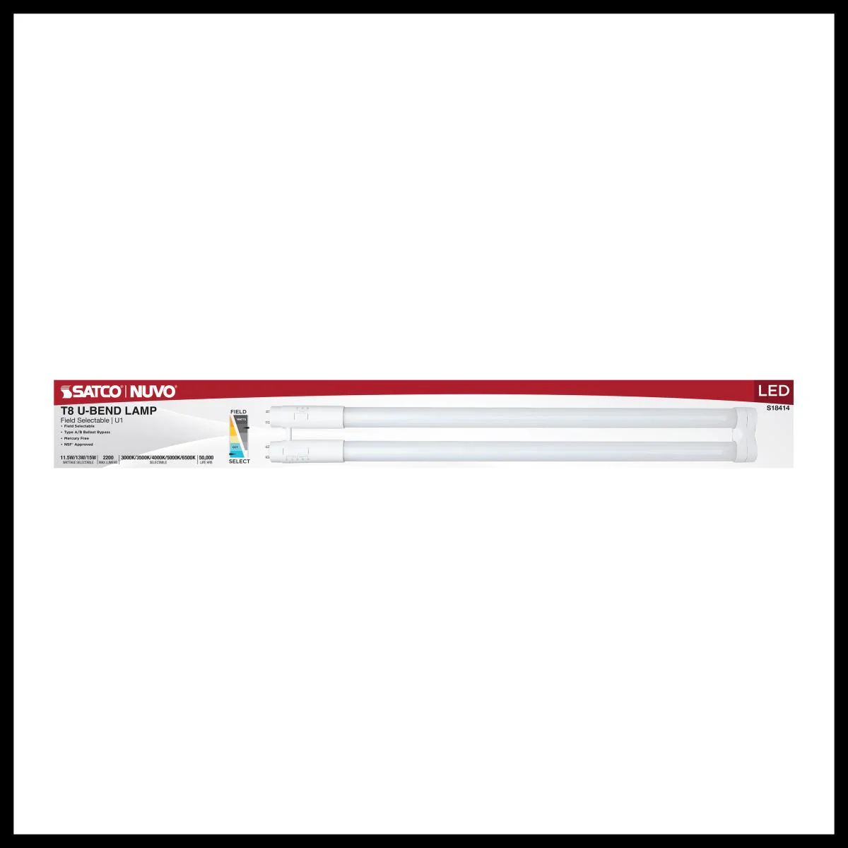 22-in T8 U-Bend LED Wattage and CCT Selectable 120-277v Tube - Image 3