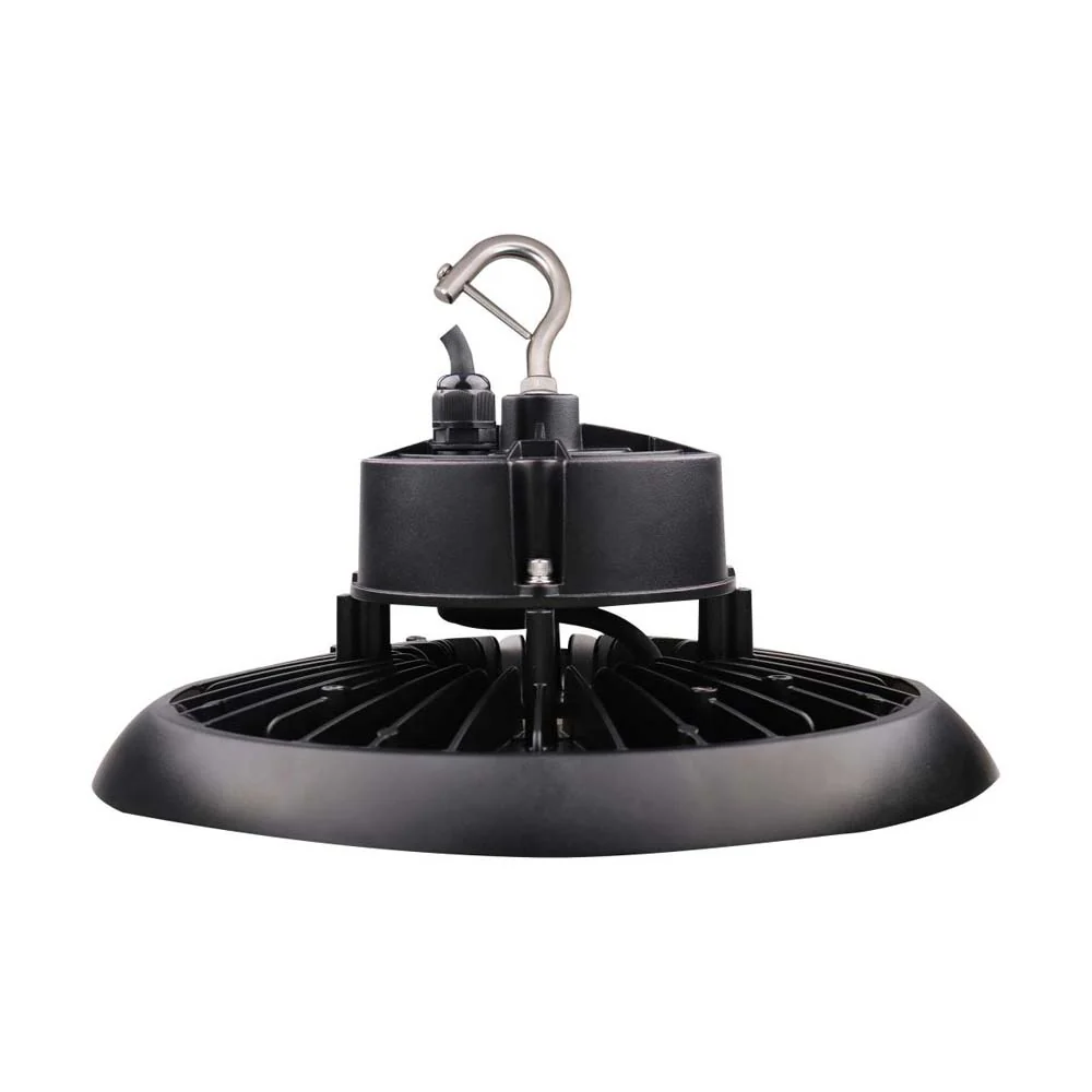 240W UFO LED High Bay 34800 Lumens 5000K 277-480v 0-10V Dimmable Black Finish - Image 2