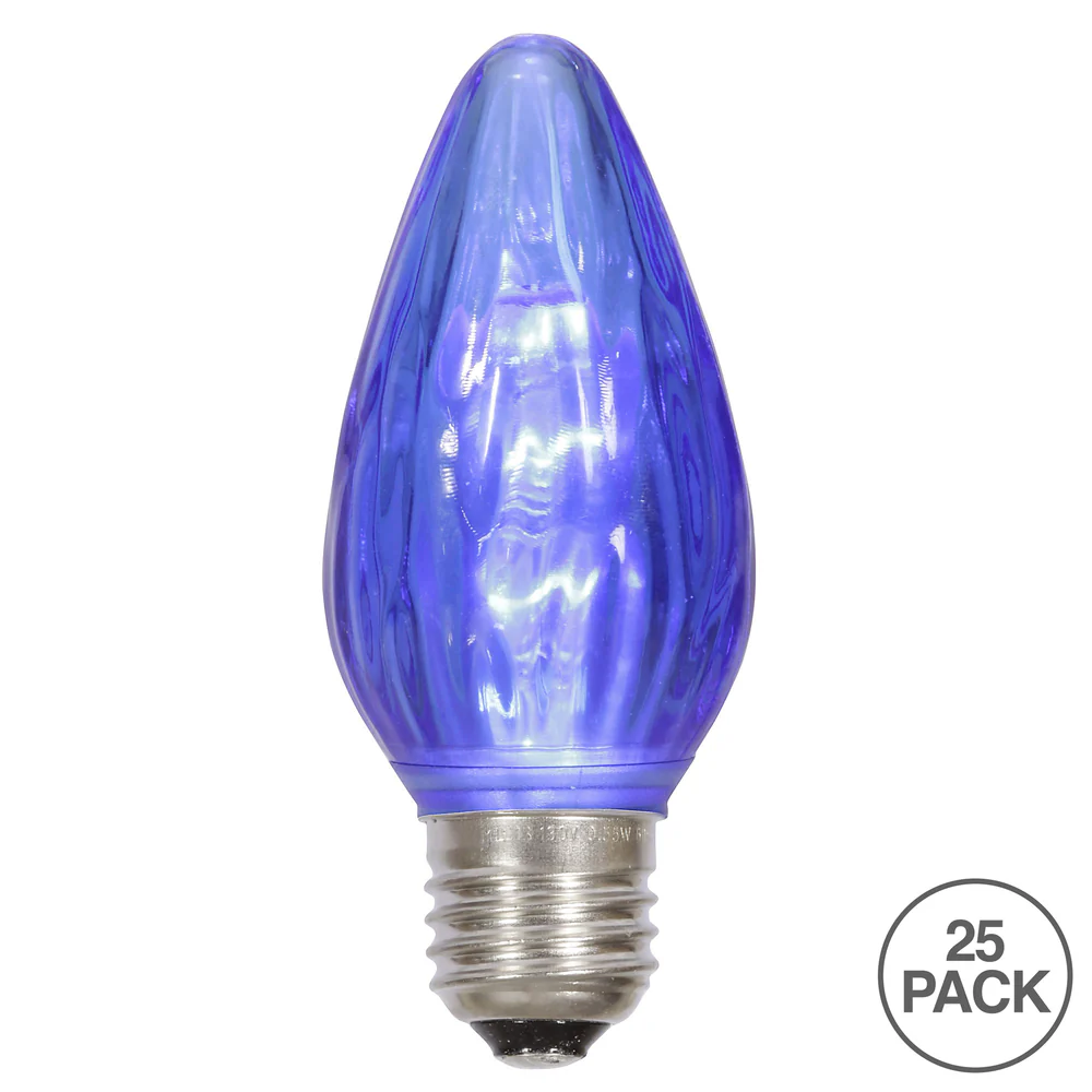 25PK -  0.96W F15 Blue Plastic Flame E26 LED Bulb - Image 2