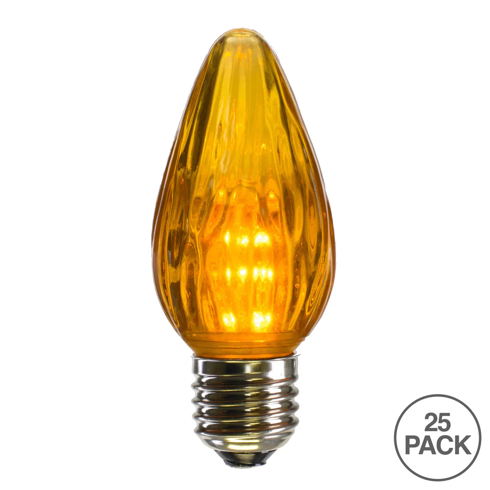 25Pk - 0.96W F15 Gold Plastic Led Flame Replacement Christmas Light Bulb - Image 2