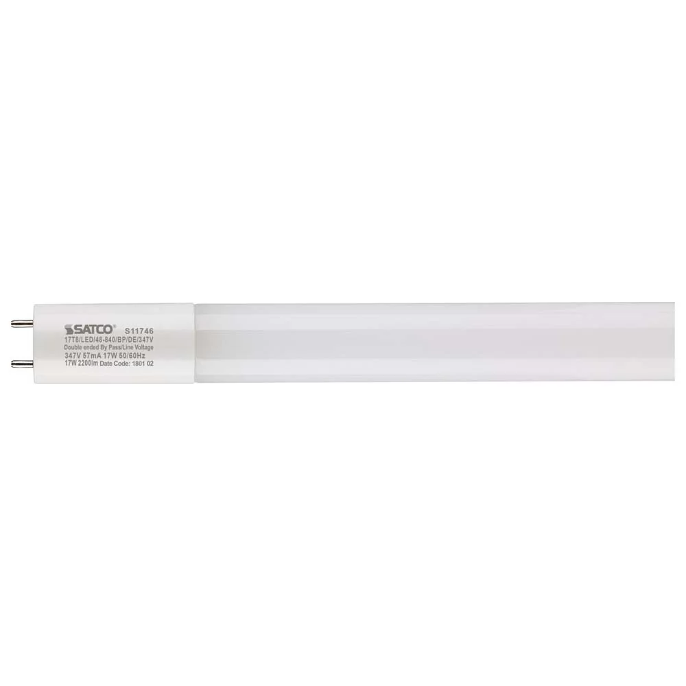 25Pk - 17W 48-in LED T8 4000K 347V G13 Type B Ballast Bypass Double Ended Wiring - Image 2