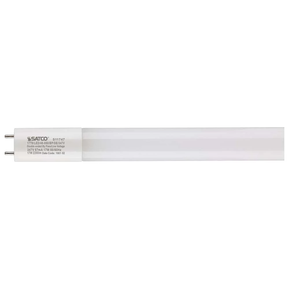 25Pk - 17W 48-in LED T8 5000K 347V G13 Type B Ballast Bypass Double Ended Wiring - Image 2