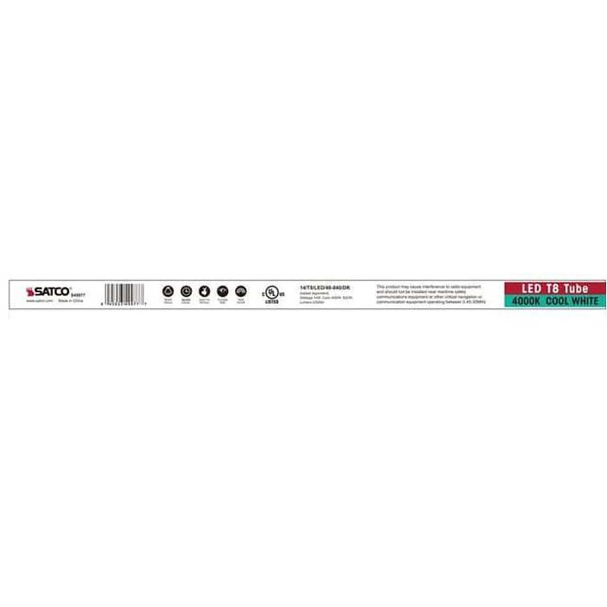 25Pk - Satco 14w 4-ft. T8 LED Tube 4000K 2200LM G13 Base - Ballast Dependent - Image 3