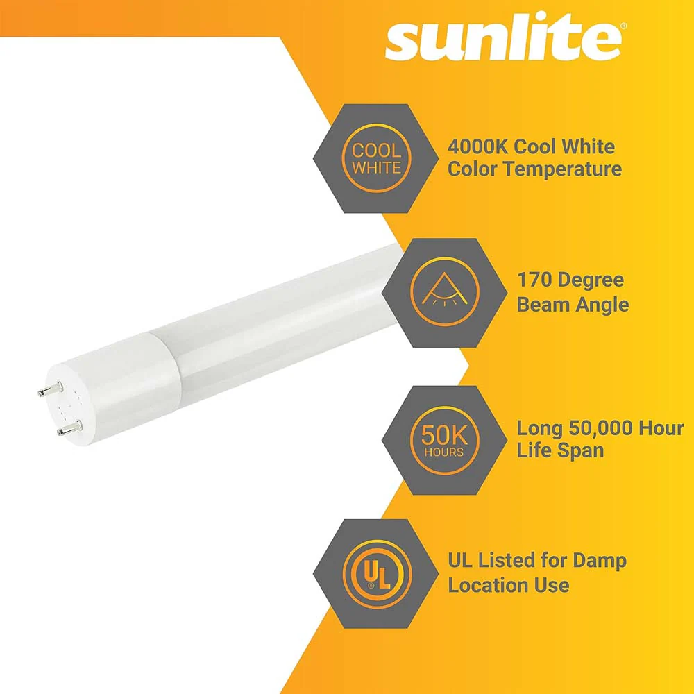 25Pk - Sunlite 10w 2-FT LED T8 Glass Tube Bulb CCT Tunable G13 Base 120-277V - Image 3
