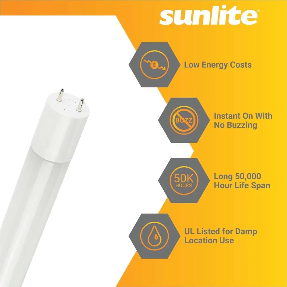 25Pk - Sunlite 10w LED T8 36-in G13 Bi-Pin Base 4000K Plug and Play Light Tube - Image 3