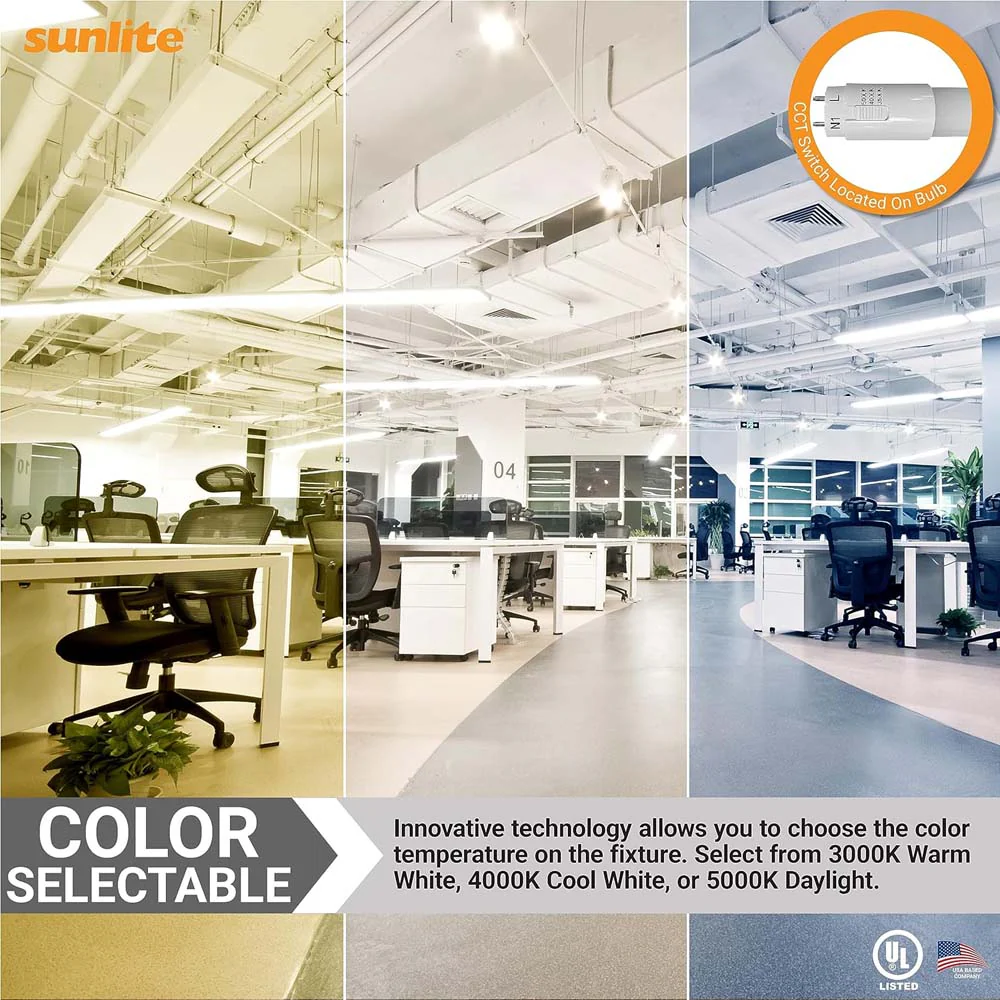 25Pk - Sunlite 12w 3-FT LED T8 Glass Tube Bulb CCT Tunable G13 Base 120-277V - Image 5