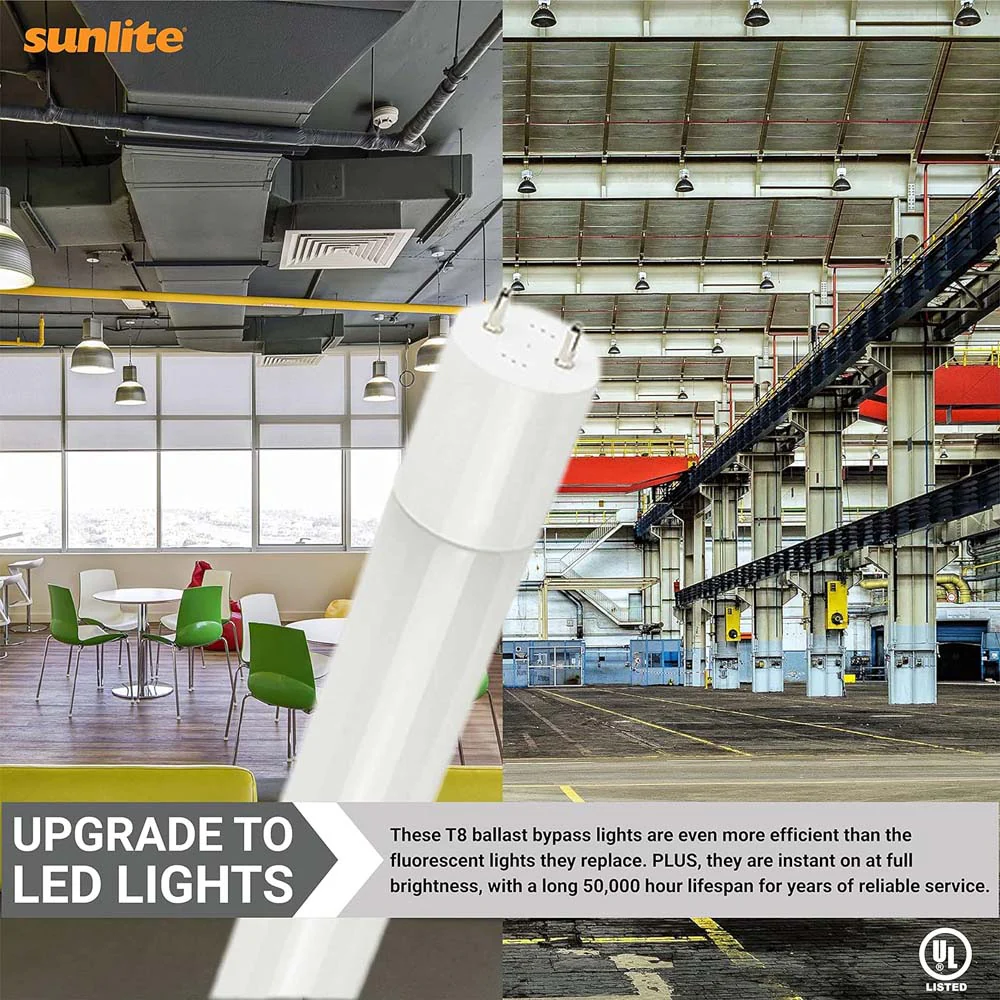 25Pk - Sunlite 14w LED T8 48-in G13 Bi-Pin Base 3500K Plug & Play light Tube - Image 4