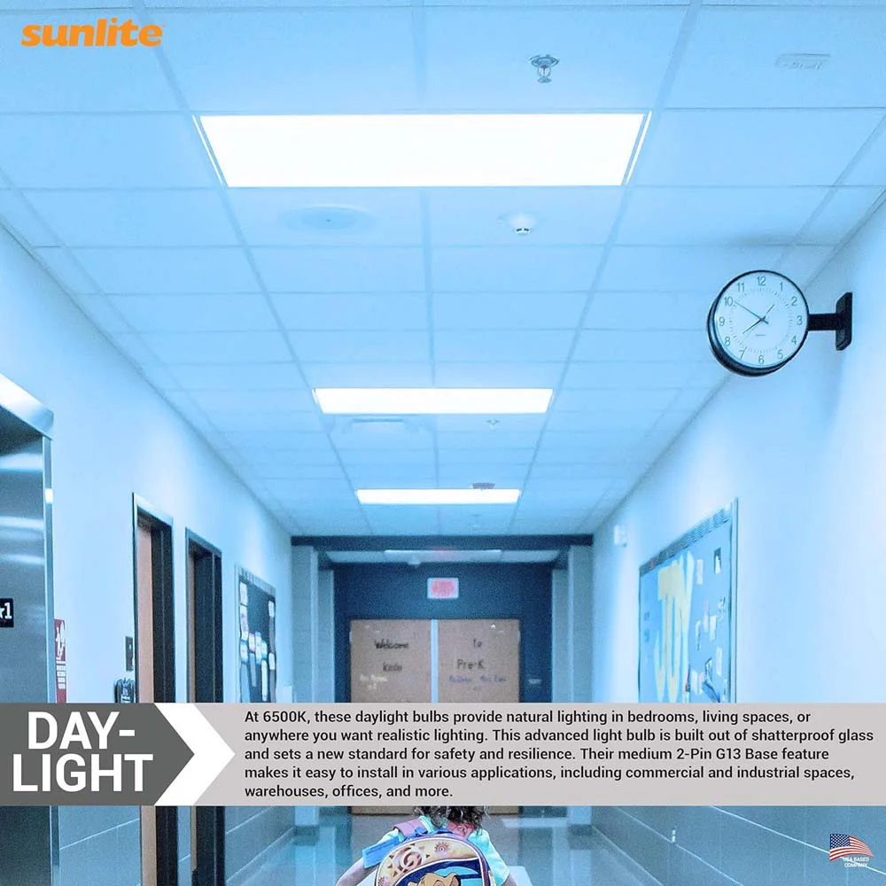 25Pk - Sunlite 18w 4-FT LED T8 Glass Tube Bulb G13 Base 6500K Daylight 120-277V - Image 4