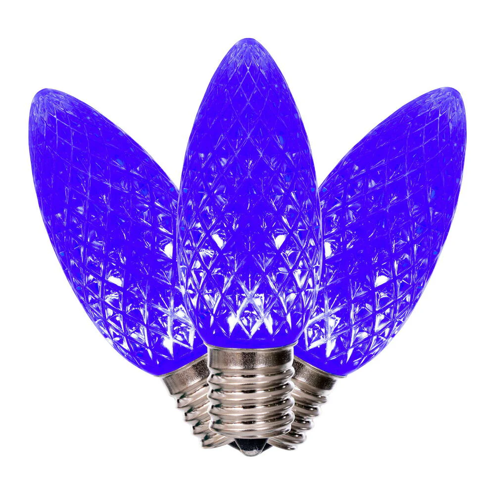 25PK - Vickerman 0.96W C9 Faceted LED Blue Bulb - Image 2