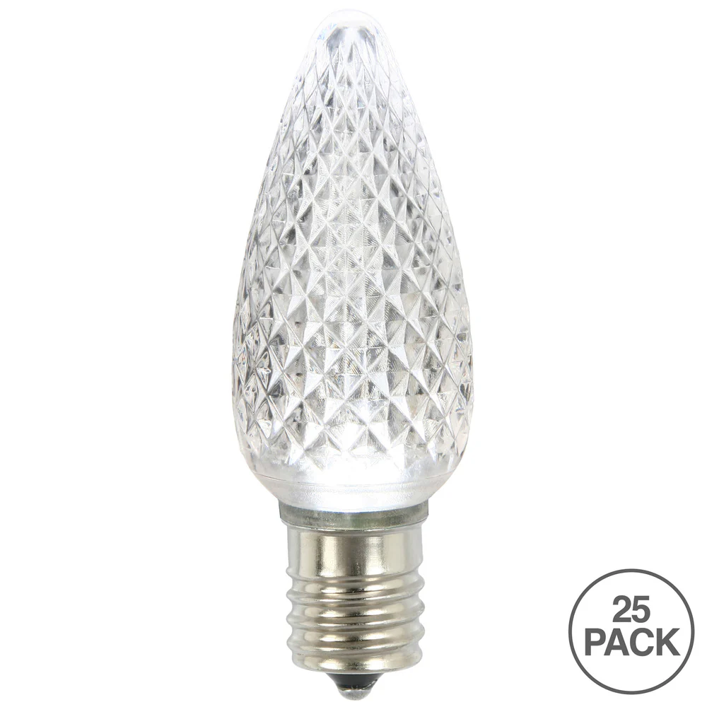25PK - Vickerman 0.96W C9 Faceted LED Pure White Bulb - Image 2