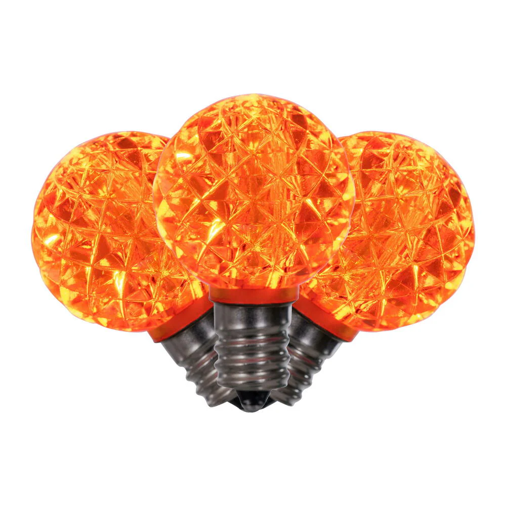 25Pk - Vickerman .38W Orange G30 Faceted E12 LED Bulb - Image 2