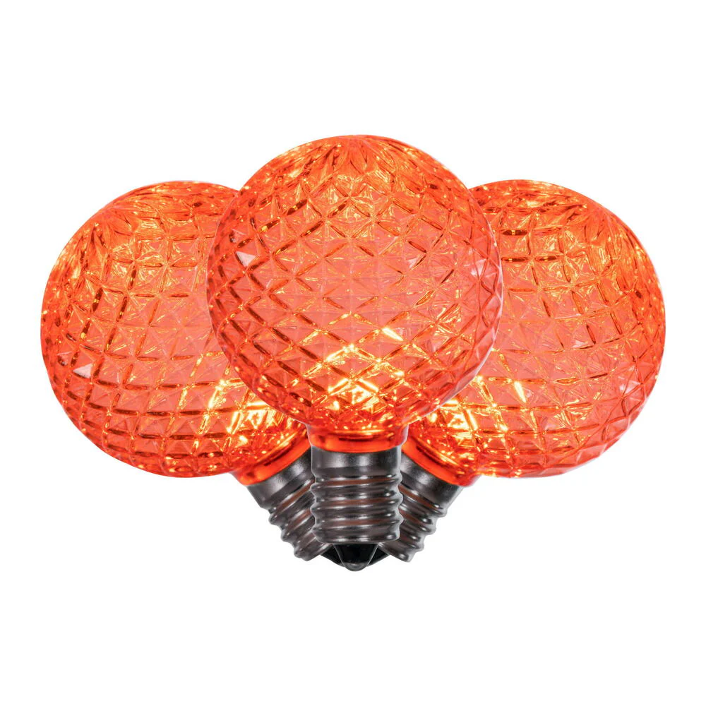 25Pk - Vickerman .38W Orange G40 Faceted E12 LED Bulb - Image 2