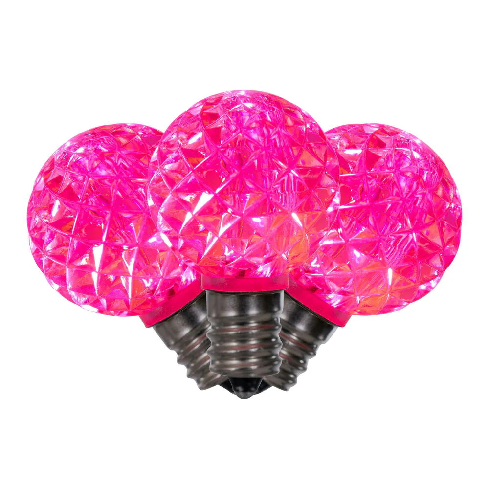 25Pk - Vickerman .38W Pink G30 Faceted E12 LED Bulb - Image 2