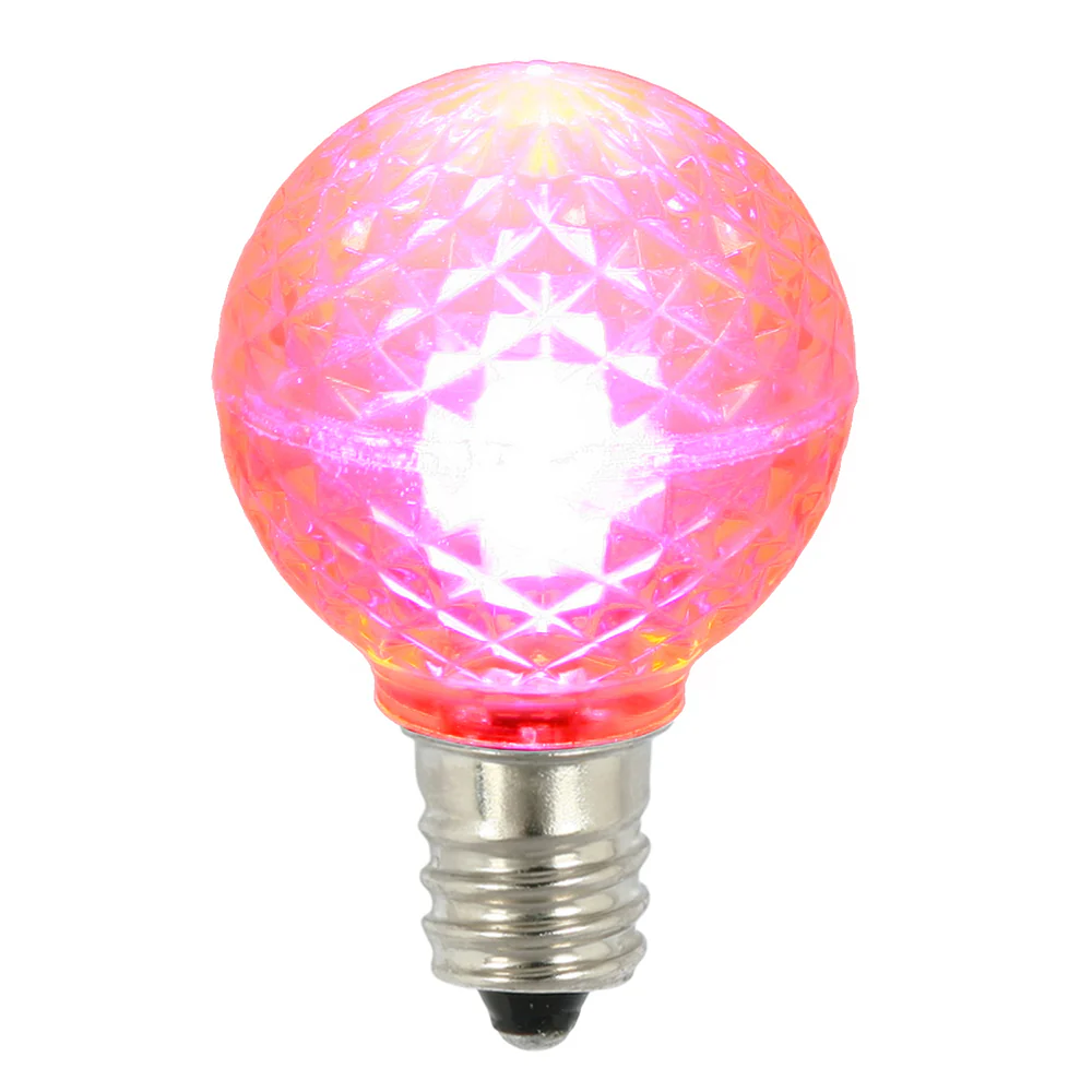 25Pk - Vickerman .38W Pink G30 Faceted E12 LED Bulb - Image 3
