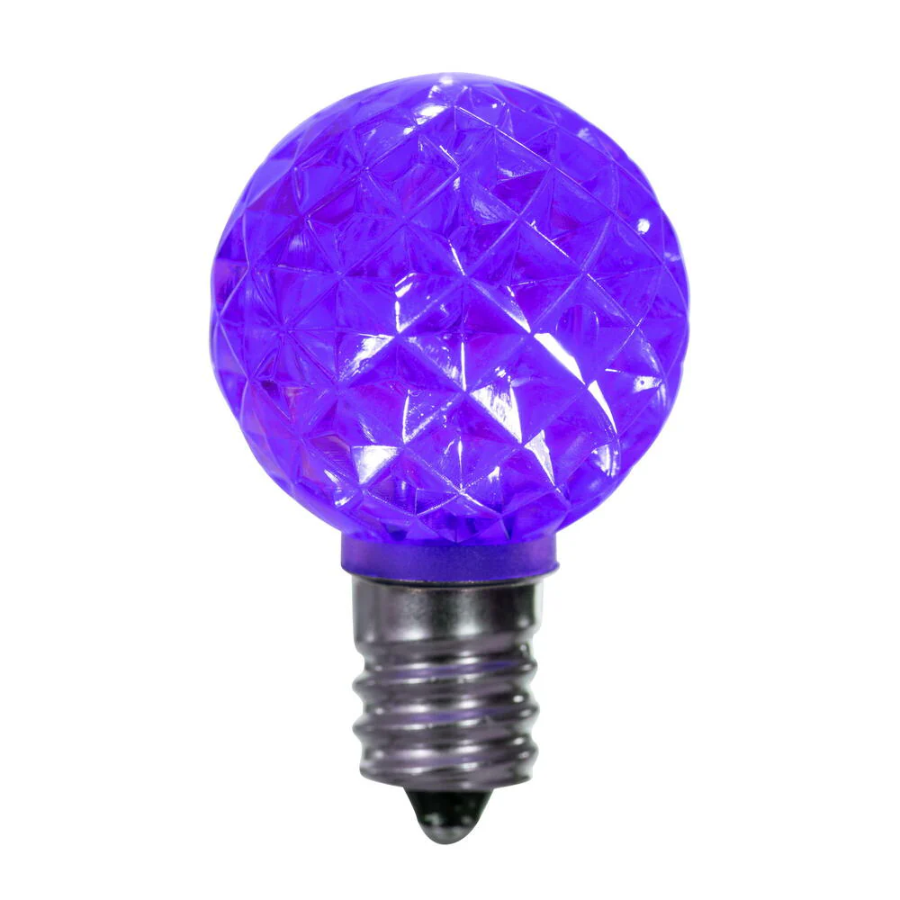 25Pk - Vickerman .38W Purple G30 Faceted E12 LED Bulb