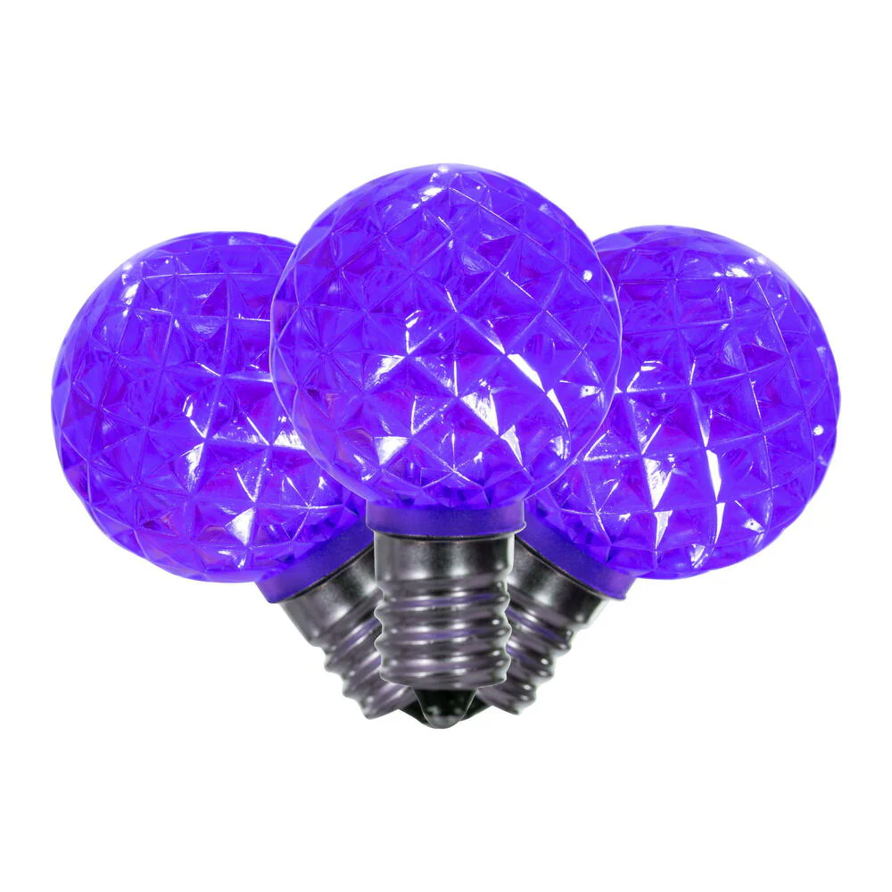 25Pk - Vickerman .38W Purple G30 Faceted E12 LED Bulb - Image 2