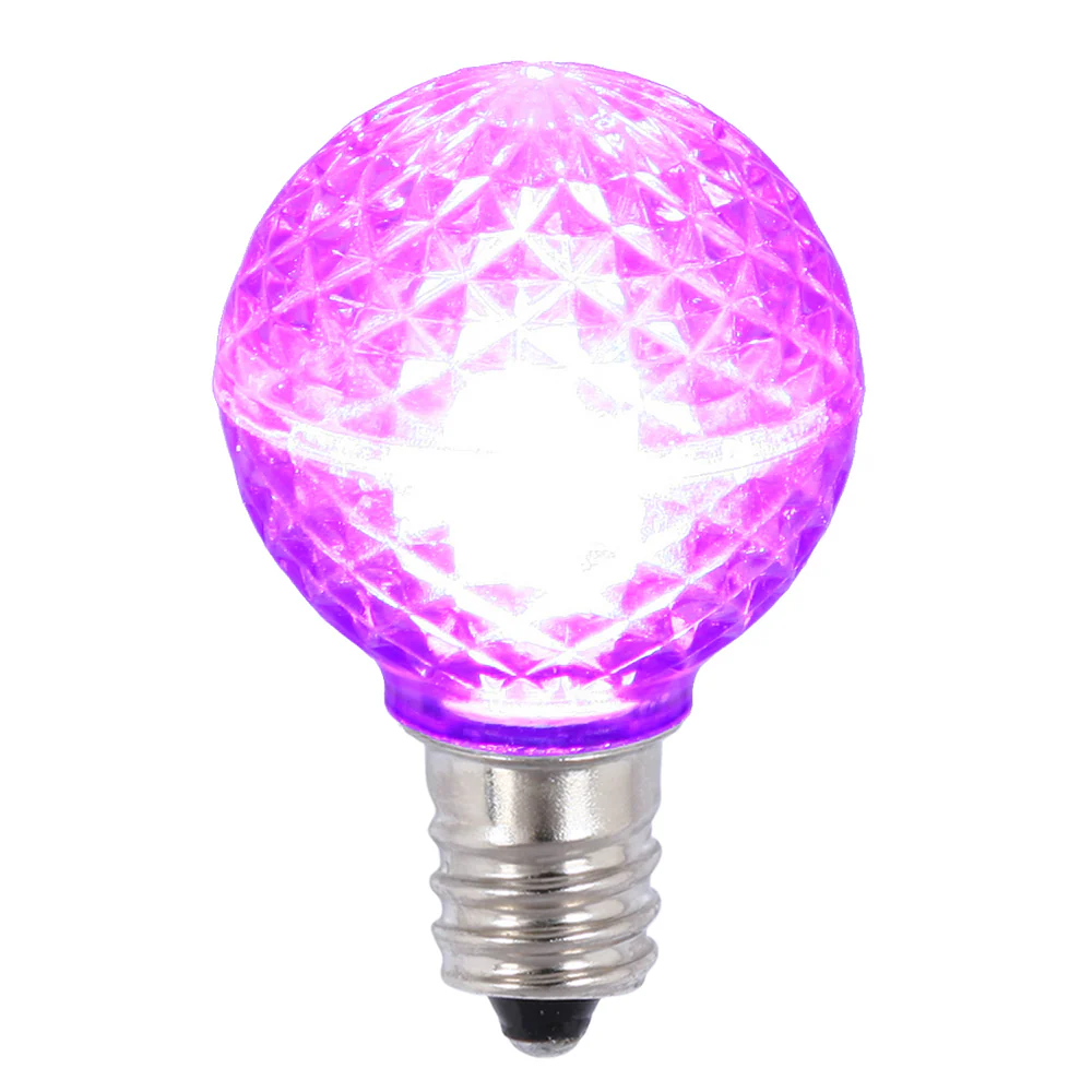 25Pk - Vickerman .38W Purple G30 Faceted E12 LED Bulb - Image 3