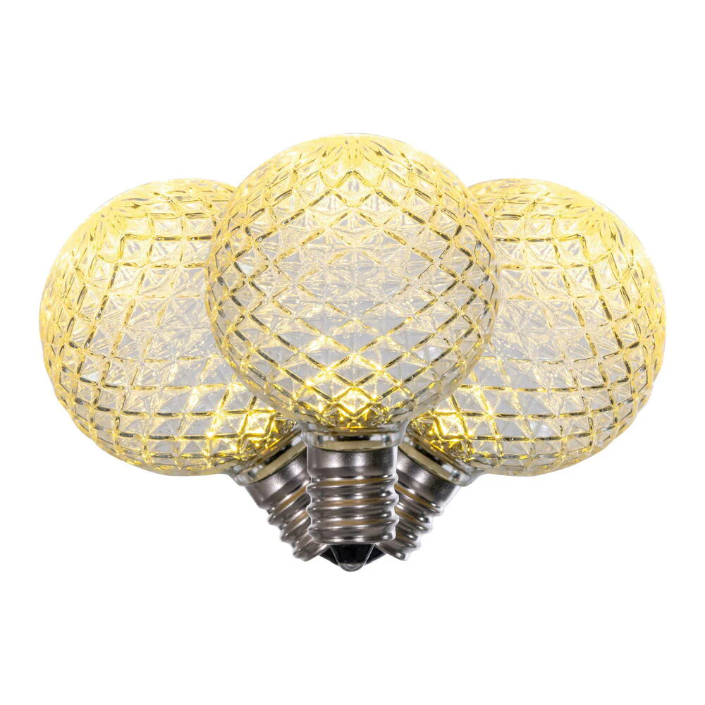 25Pk - Vickerman .38W Warm White G40 Faceted E12 LED Bulb - Image 2