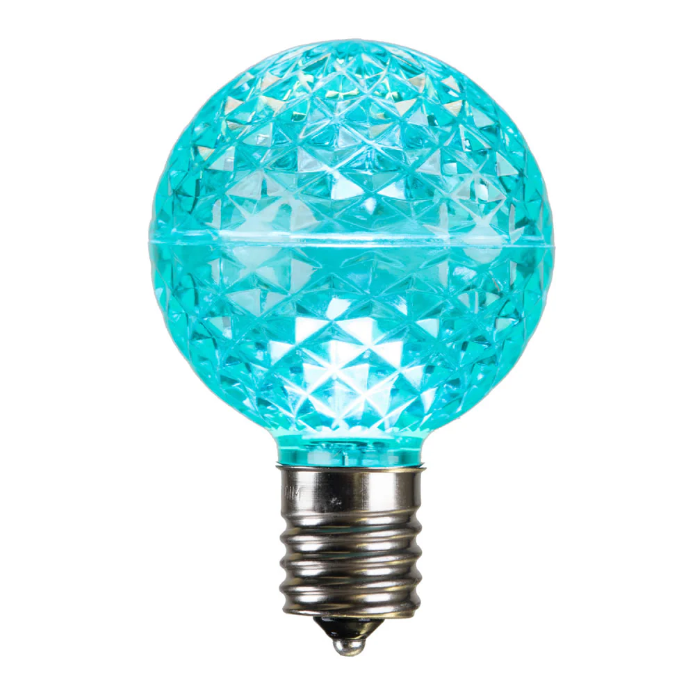 25Pk - Vickerman .45W Teal G50 Faceted E17 LED Bulb - Image 3