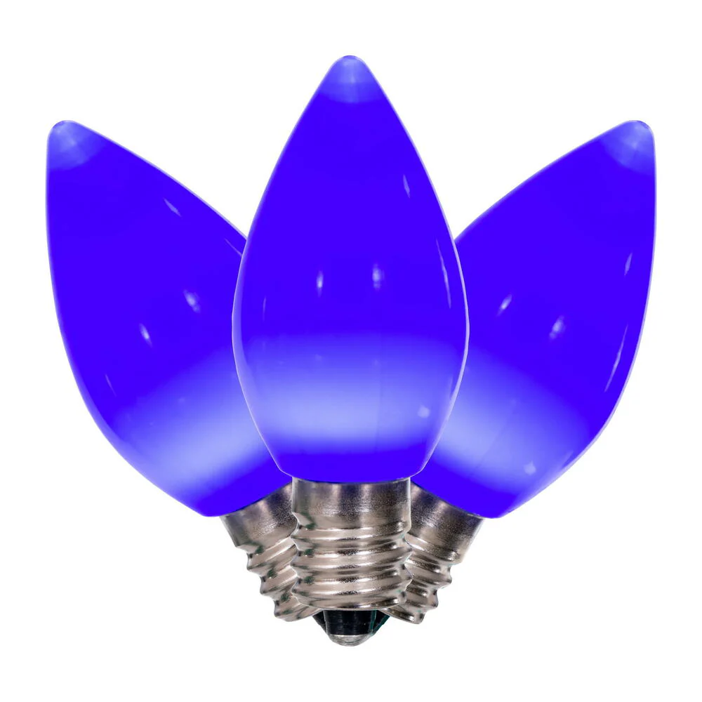 25Pk - Vickerman .6W C7 Ceramic LED Blue Light Bulb 120v - Image 2
