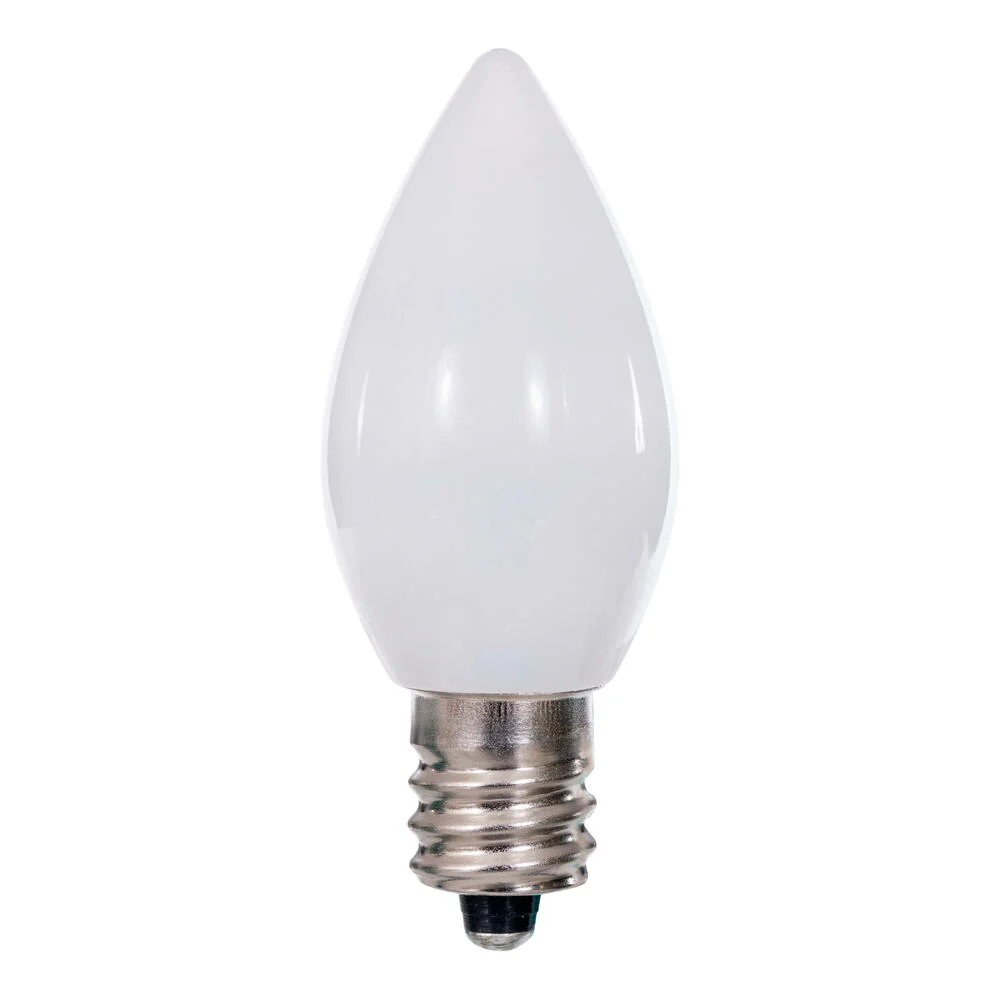 25Pk - Vickerman .6W C7 Ceramic LED Cool White Light Bulb 120v - Image 3