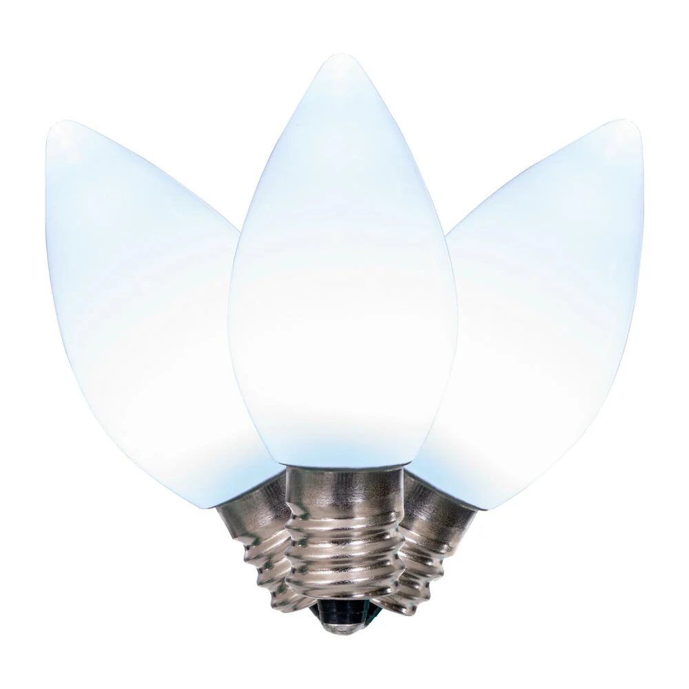 25Pk - Vickerman .6W C7 Ceramic LED Cool White Twinkle Light Bulb 120v - Image 2