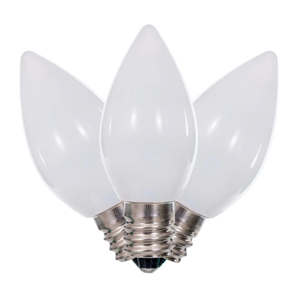 25Pk - Vickerman .6W C7 Ceramic LED Cool White Twinkle Light Bulb 120v - Image 4