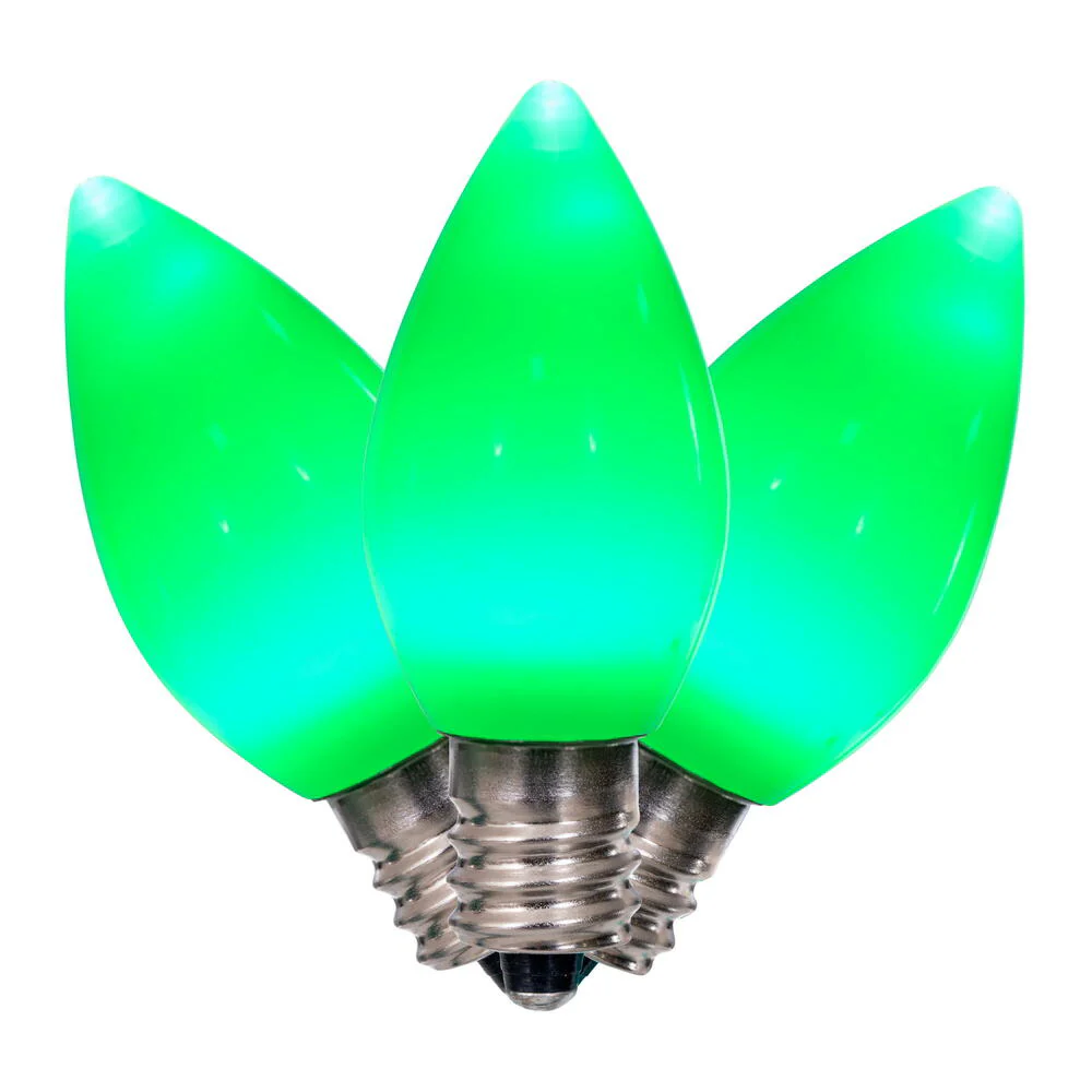 25Pk - Vickerman .6W C7 Ceramic LED Green 3 diodes Light Bulb 120v - Image 2