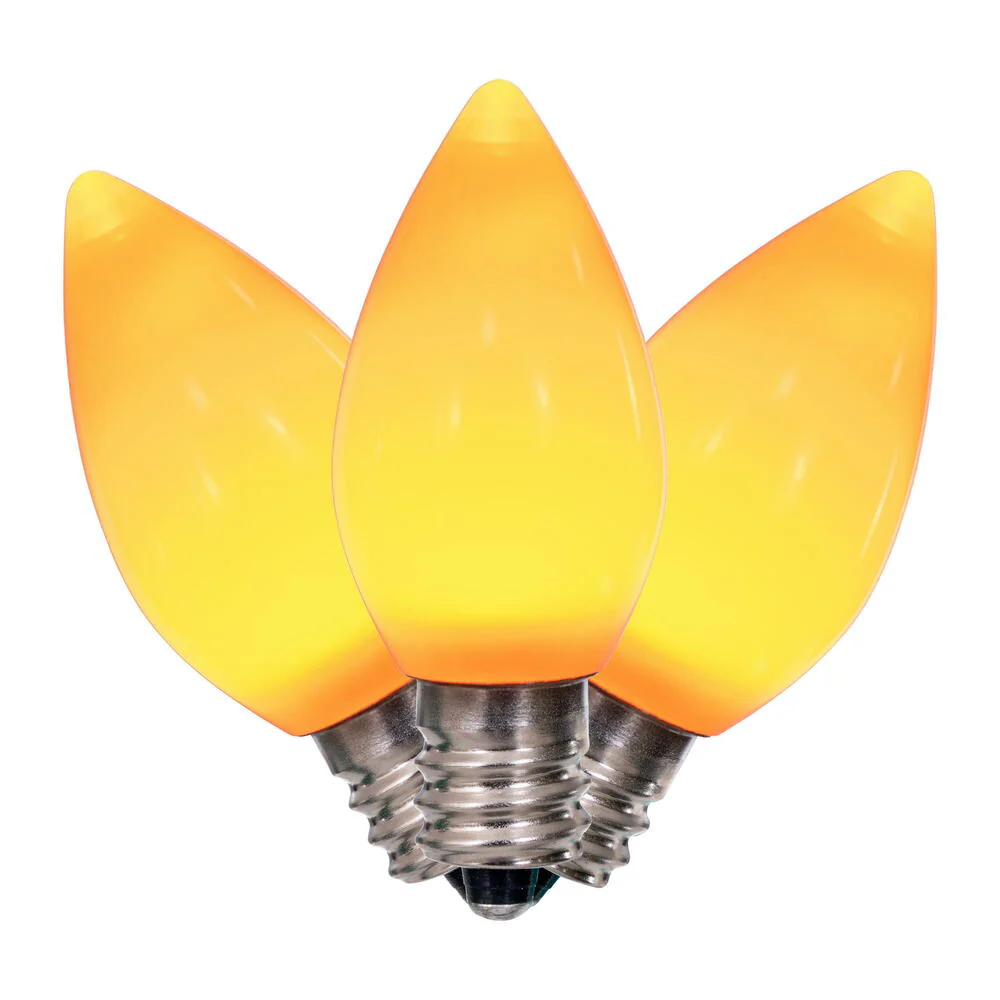 25Pk - Vickerman .6W C7 Ceramic LED Orange Twinkle Light Bulb 120v - Image 2